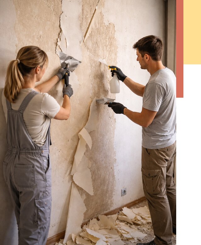 Снятие старых обоев в Печоре от 5346 руб. под ключ недорого | ОТДЕЛОЧНИК-Пчр