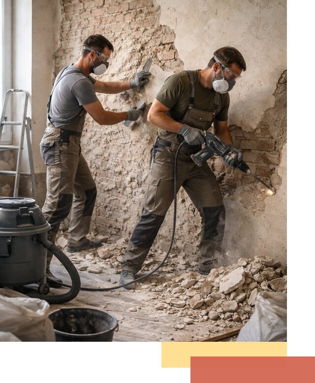 Демонтаж штукатурки со стен в Печоре быстро и аккуратно