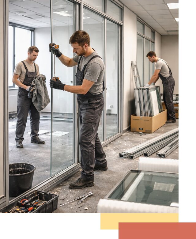 Демонтаж стеклянных перегородок в Печоре быстро и безопасно