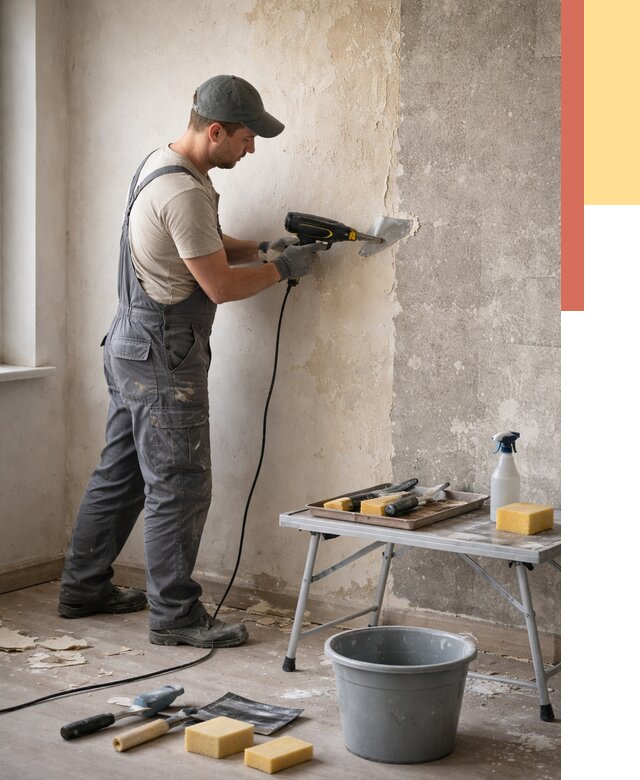 Очистка стен от клея в Печоре от 1884 руб. — снятие и удаление клея со стен | ОТДЕЛОЧНИК-Пчр