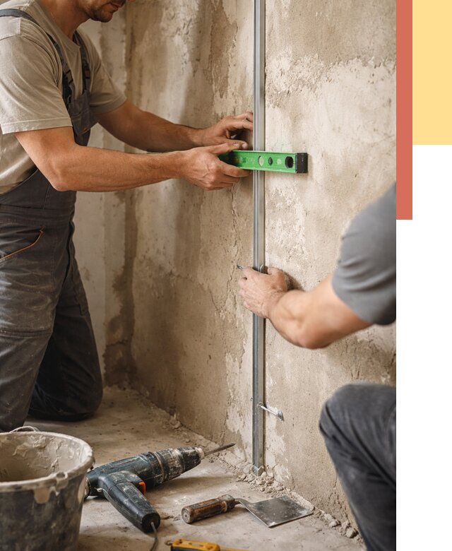 Установка штукатурных маяков в Печоре от 7127 руб. — быстро и недорого | ОТДЕЛОЧНИК-Пчр