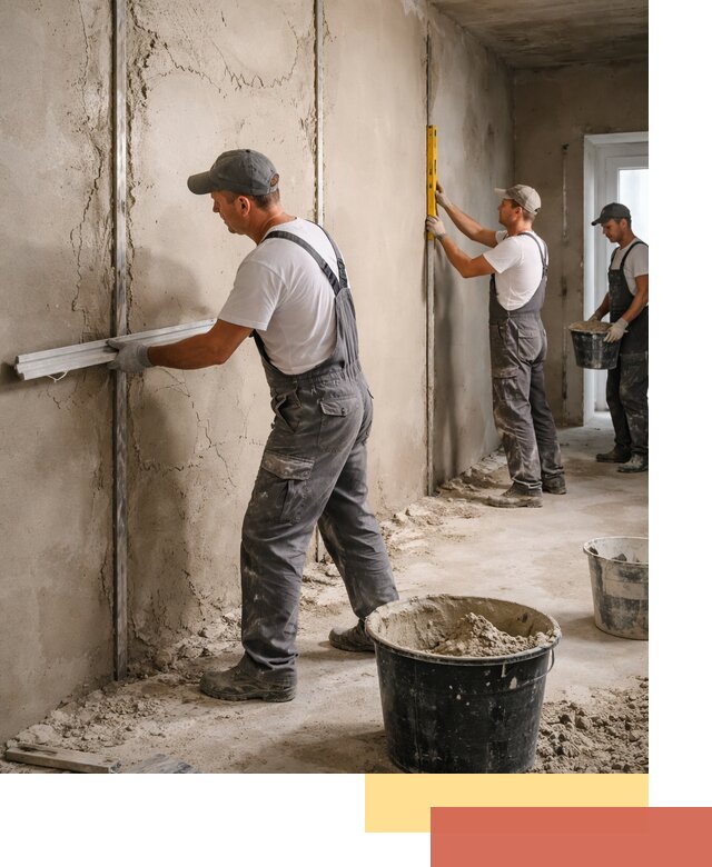 Штукатурка стен по маякам в Печоре — точная и ровная поверхность