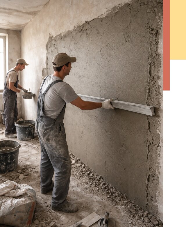 Цементная штукатурка стен в Печоре от 4582 руб/м2 — быстро и недорого | ОТДЕЛОЧНИК-Пчр