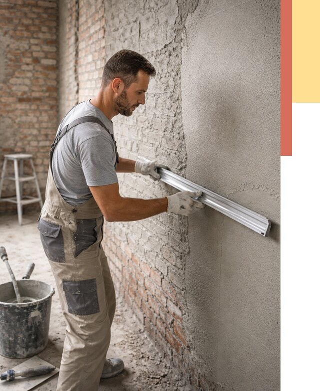 Штукатурка кирпичных стен в Печоре от 4582 руб/м2 — быстро и недорого | ОТДЕЛОЧНИК-Пчр