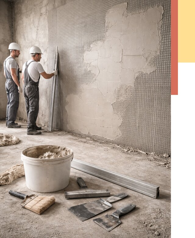 Штукатурка стен по сетке в Печоре от 5600 руб./м2 — быстро и недорого | ОТДЕЛОЧНИК-Пчр