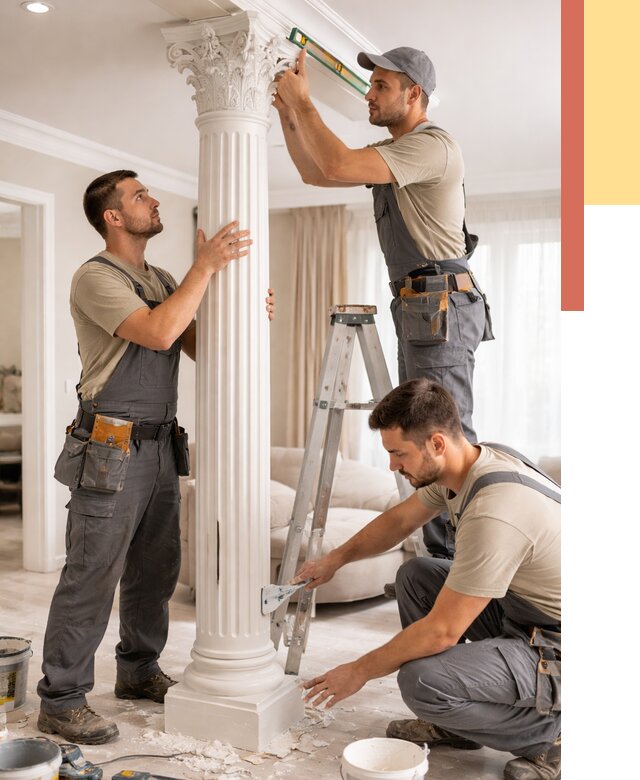 Установка декоративных колонн в Печоре от 12218 руб. под ключ | ОТДЕЛОЧНИК-Пчр