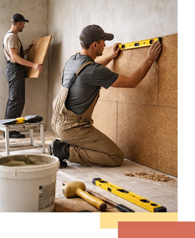 Монтаж пробковых панелей на стены в Печоре быстро и качественно