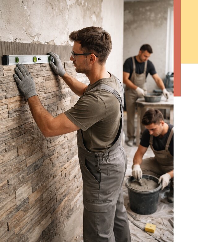 Монтаж искусственного камня в Печоре от 4582 руб. под ключ | ОТДЕЛОЧНИК-Пчр