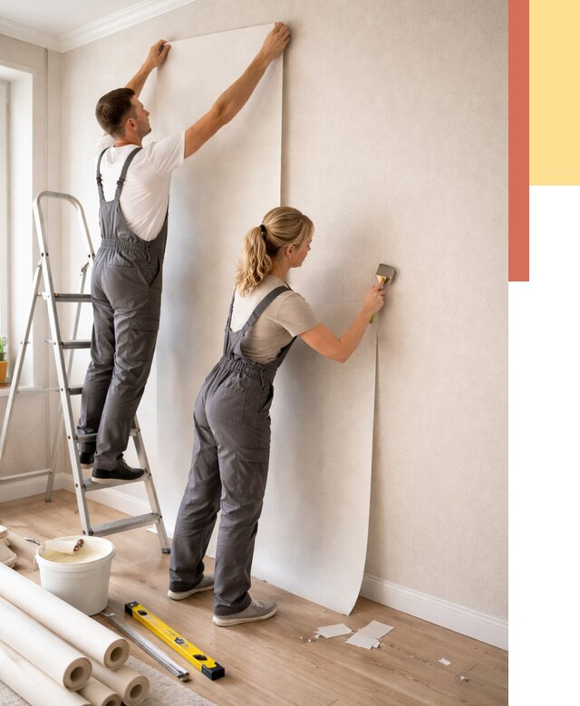 Поклейка флизелиновых обоев в Печоре от 6109 руб. | Быстро и недорого — ОТДЕЛОЧНИК-Пчр