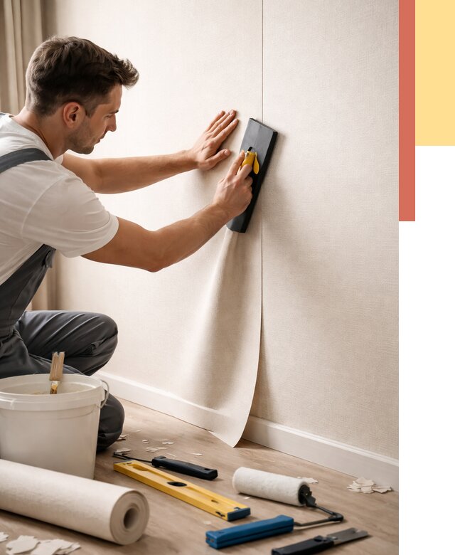 Поклейка виниловых обоев в Печоре от 4582 руб. | Быстро и недорого — ОТДЕЛОЧНИК-Пчр