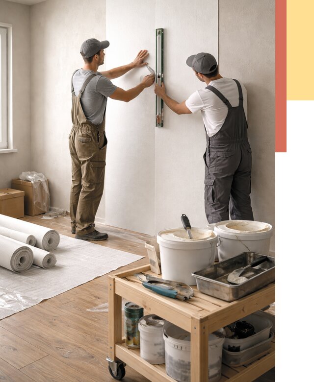 Поклейка стеклообоев в Печоре от 6618 руб. за м2 — быстро и недорого | ОТДЕЛОЧНИК-Пчр