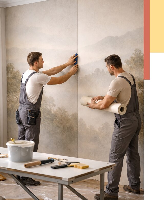 Поклейка фотообоев в Печоре от 8655 руб/м² — быстро и недорого | ОТДЕЛОЧНИК-Пчр