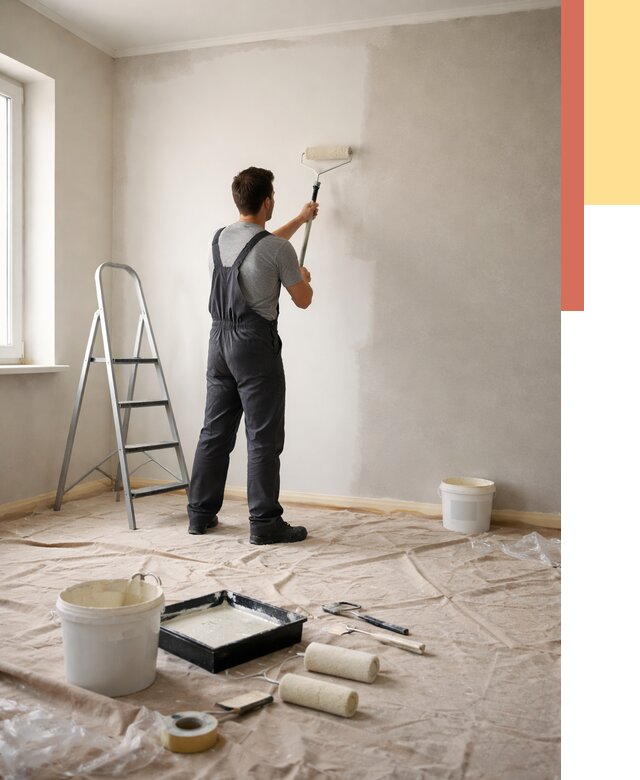 Покраска стен моющейся краской в Печоре от 356 руб./м² — быстро и недорого | ОТДЕЛОЧНИК-Пчр