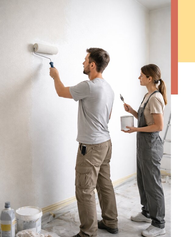 Окраска стен по стеклохолсту в Печоре от 4582 руб/м² под ключ | ОТДЕЛОЧНИК-Пчр