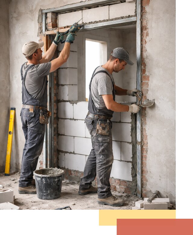 Закладка дверного проема под ключ в Печоре: демонтаж, монтаж, отделка