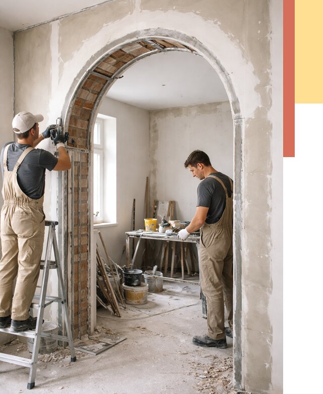 Устройство арочного проема в Печоре от 9673 руб. под ключ — быстро и недорого | ОТДЕЛОЧНИК-Пчр