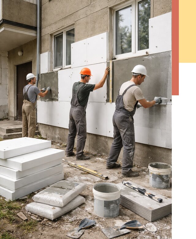 Утепление стен пенопластом в Печоре от 1782 руб. — недорого и под ключ | ОТДЕЛОЧНИК-Пчр