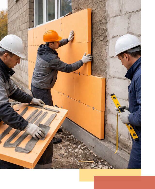 Утепление фасада пеноплексом под ключ в Печоре