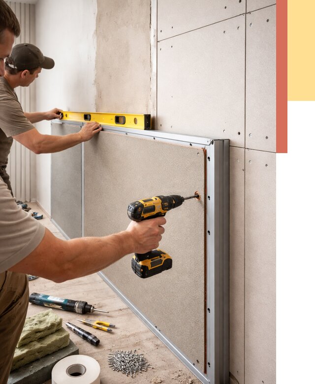 Шумоизоляция стен панелями ЗИПС в Печоре от 2240 руб./м² под ключ | ОТДЕЛОЧНИК-Пчр