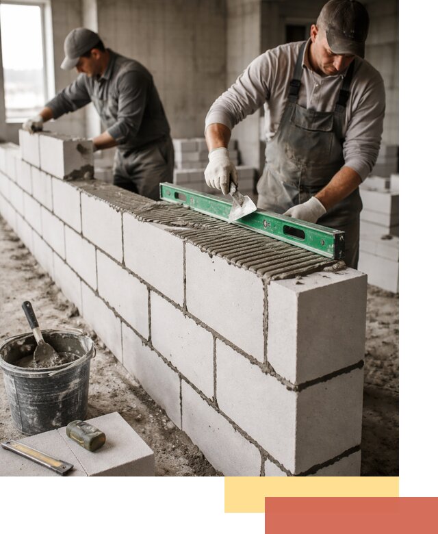 Кладка перегородок из газобетона в Печоре быстро и качественно