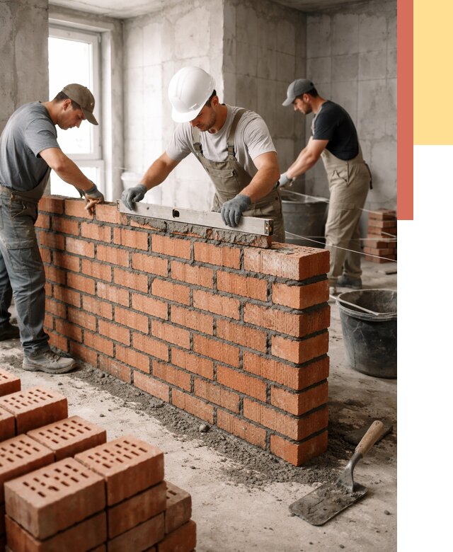 Кладка перегородок из кирпича в Печоре от 3564 руб. за м² | ОТДЕЛОЧНИК-Пчр