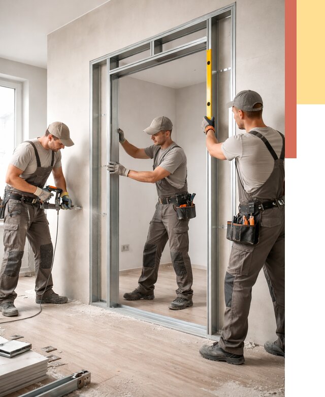 Устройство дверного проема в перегородке в Печоре от 4582 руб. под ключ | ОТДЕЛОЧНИК-Пчр