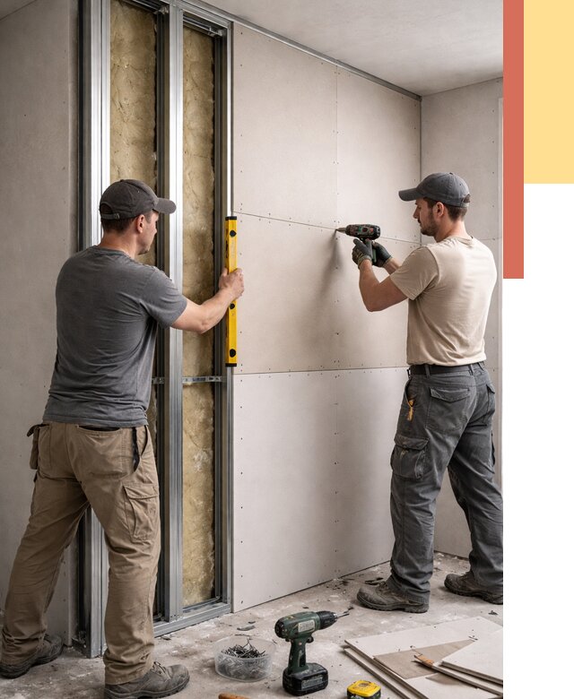 Монтаж двухслойной перегородки из гипсокартона в Печоре от 1476 руб. | ОТДЕЛОЧНИК-Пчр