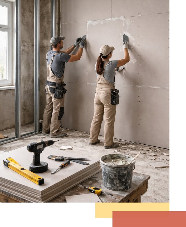 Монтаж двухслойной перегородки из гипсокартона в Печоре