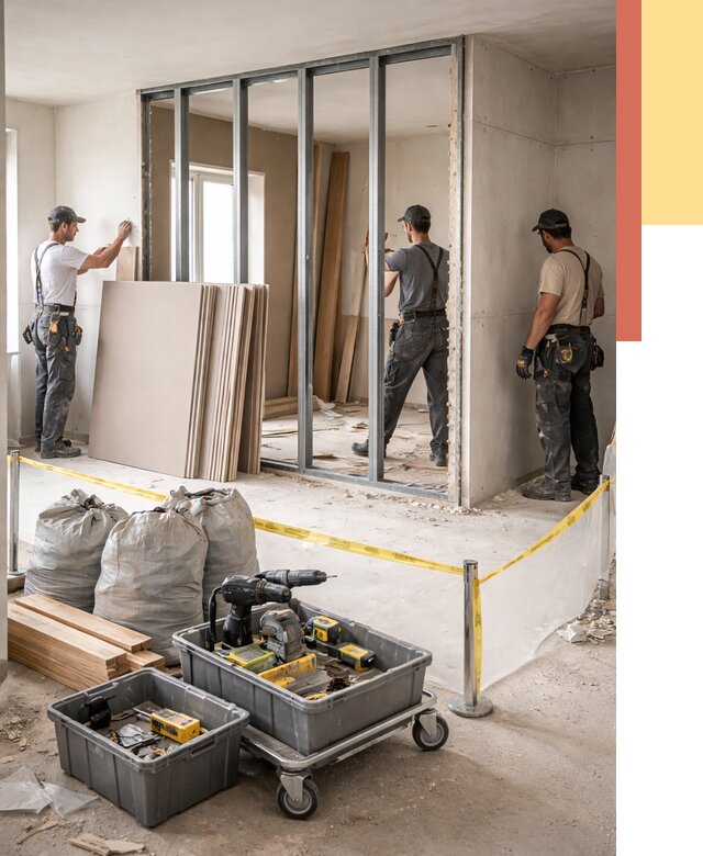 Перенос гипсокартонной перегородки в Печоре под ключ от 4582 руб. | Демонтаж и монтаж – ОТДЕЛОЧНИК-Пчр