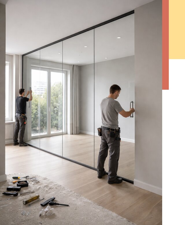 Изготовление стеклянных перегородок в Печоре от 12575 руб. под ключ | ОТДЕЛОЧНИК-Пчр