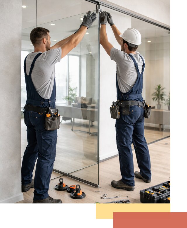 Безрамные стеклянные перегородки под ключ в Печоре