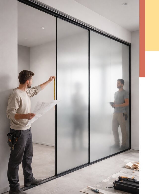 Матовые стеклянные перегородки в Печоре от 8655 руб. — монтаж и установка | ОТДЕЛОЧНИК-Пчр