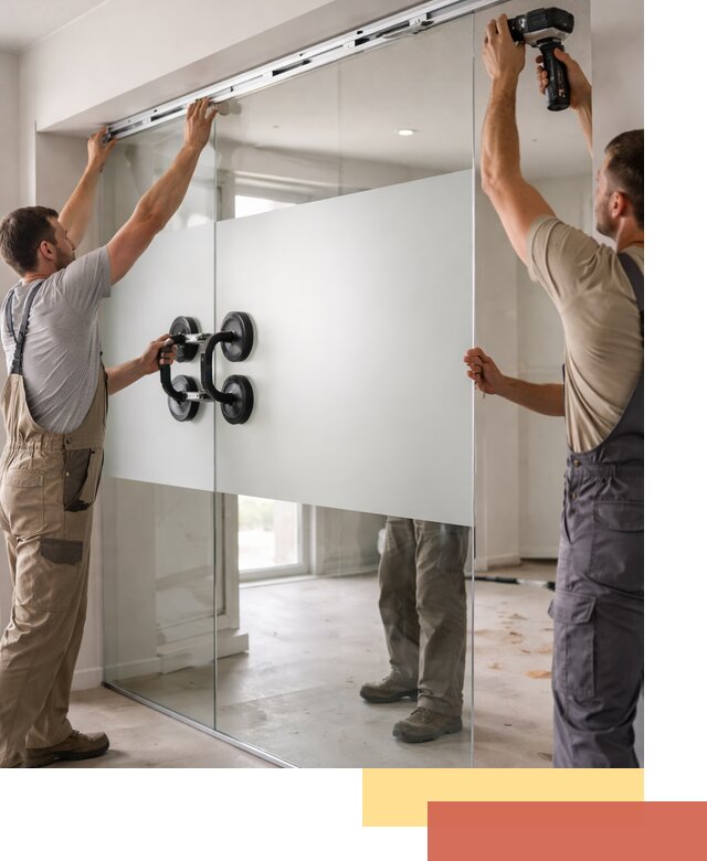 Матовые стеклянные перегородки под ключ в Печоре