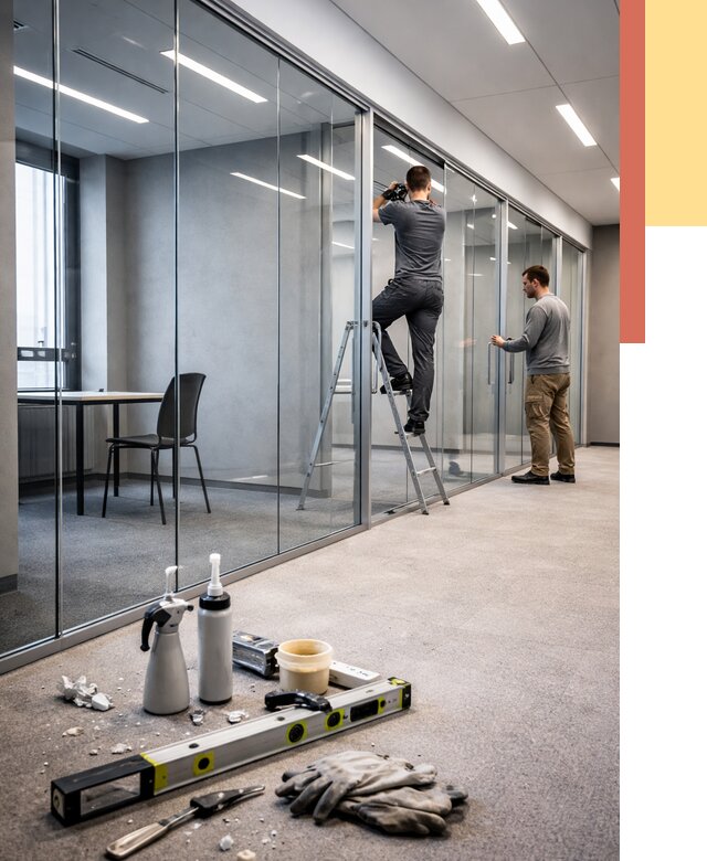 Стеклянные офисные перегородки в Печоре от 8655 руб. — монтаж и установка | ОТДЕЛОЧНИК-Пчр