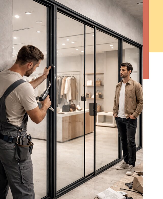 Стеклянные перегородки для магазинов в Печоре от 8349 руб. под ключ | ОТДЕЛОЧНИК-Пчр