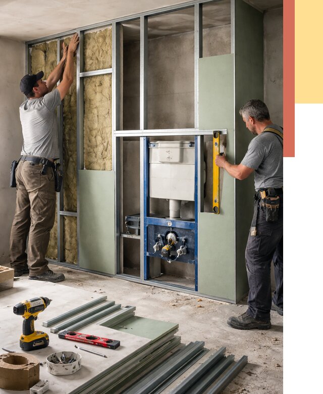 Установка сантехнических перегородок в Печоре от 8655 руб. | ОТДЕЛОЧНИК-Пчр