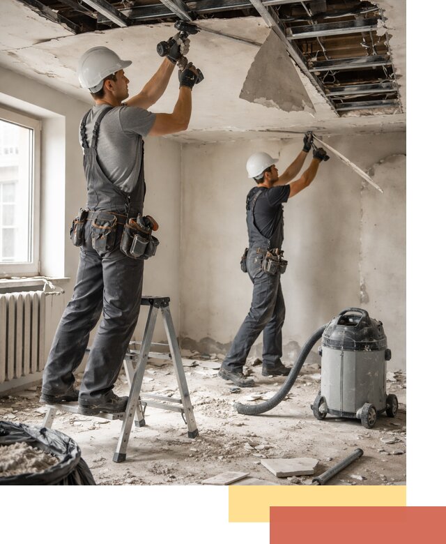 Демонтаж гипсокартонного потолка в Печоре быстро и аккуратно