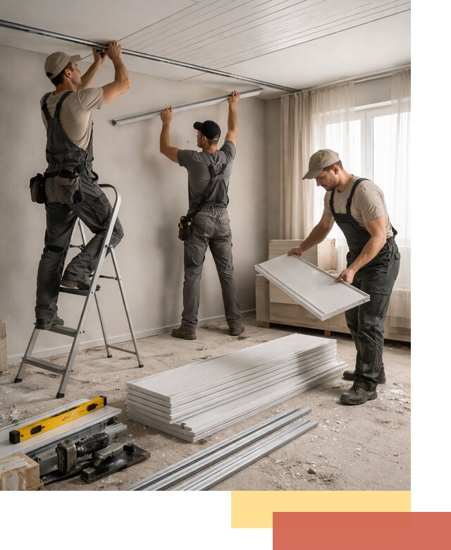 Монтаж потолка из ПВХ панелей в Печоре оперативно и качественно