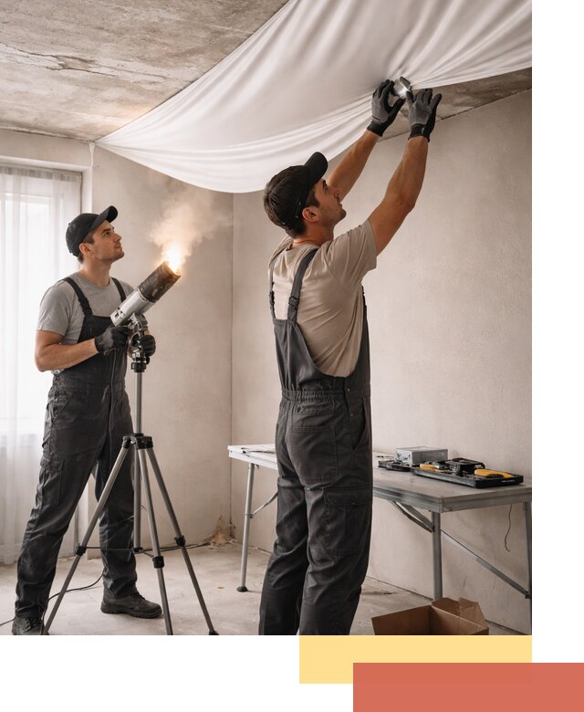 Установка натяжного потолка под ключ в Печоре