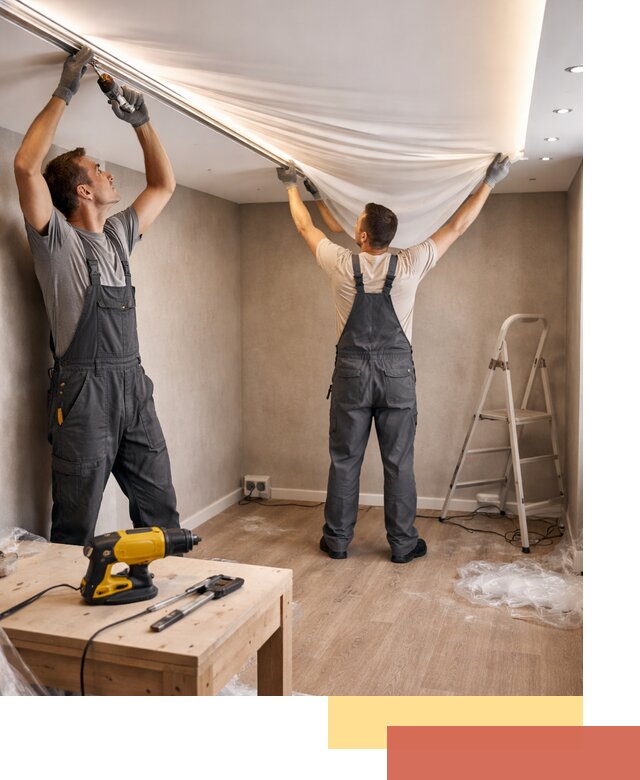 Монтаж натяжного потолка с подсветкой в Печоре цена и сроки