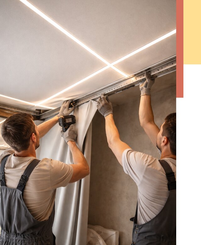 Монтаж натяжного потолка со световыми линиями в Печоре от 1222 руб. | ОТДЕЛОЧНИК-Пчр