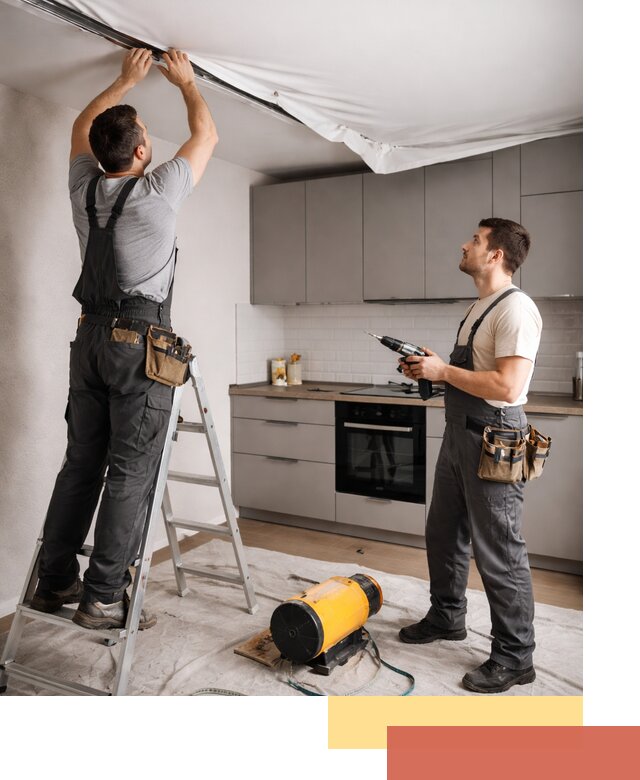 Монтаж натяжного потолка на кухне в Печоре