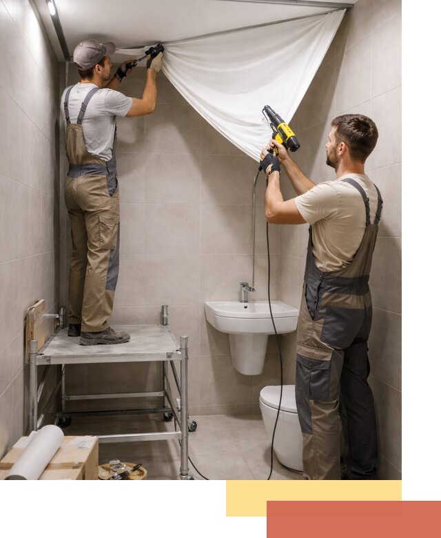 Монтаж натяжного потолка в санузле в Печоре