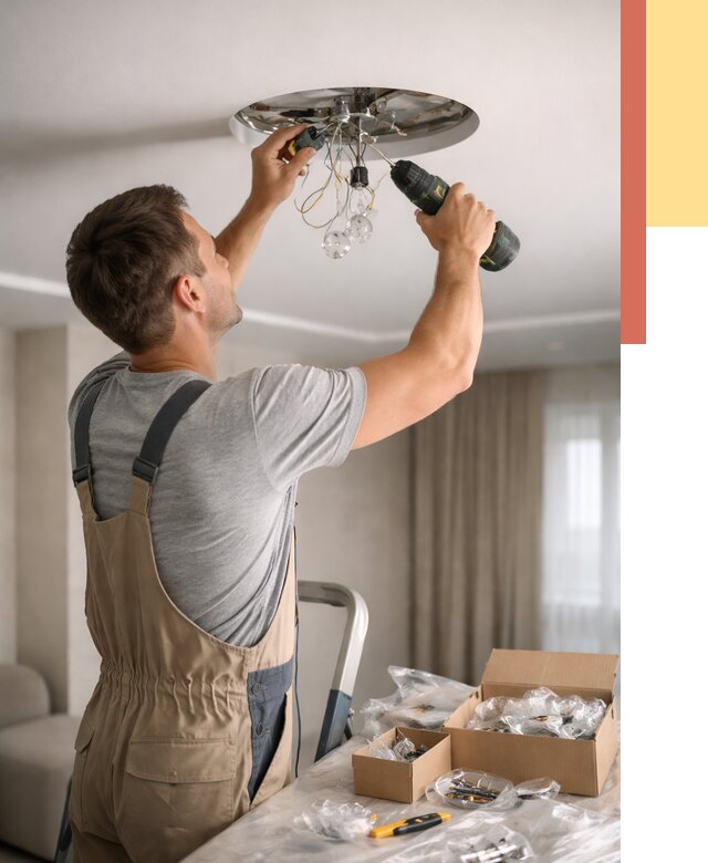 Установка люстры в натяжной потолок в Печоре от 1222 руб. | Быстро и недорого — ОТДЕЛОЧНИК-Пчр