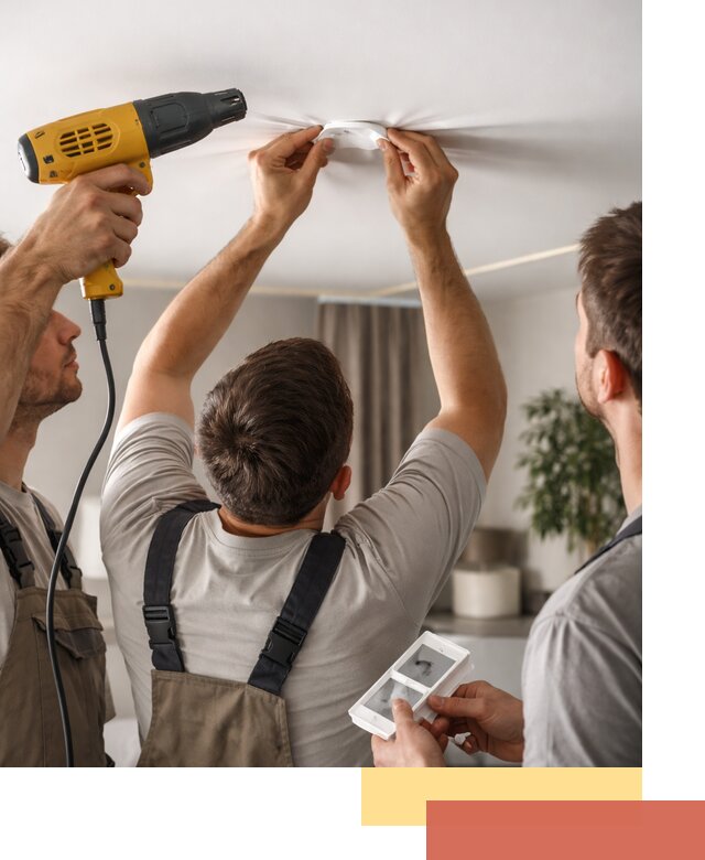 Ремонт прокола полотна натяжного потолка в Печоре