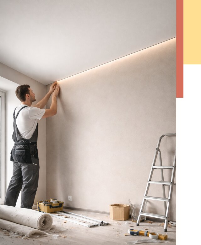 Теневые натяжные потолки в Печоре от 8349 руб. под ключ | ОТДЕЛОЧНИК-Пчр