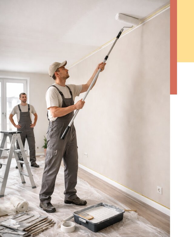 Покраска потолка из гипсокартона в Печоре от 4582 руб./м2 — услуги под ключ | ОТДЕЛОЧНИК-Пчр