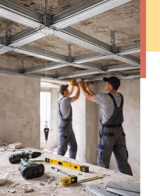 Монтаж каркаса потолка из профиля в Печоре от 4582 руб. — услуги ОТДЕЛОЧНИК-Пчр