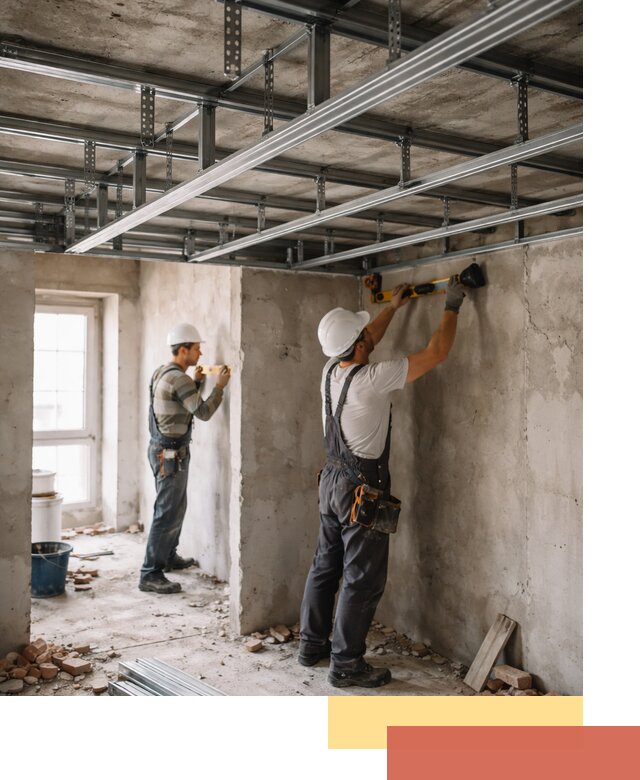 Монтаж каркаса потолка из профильного профиля в Печоре